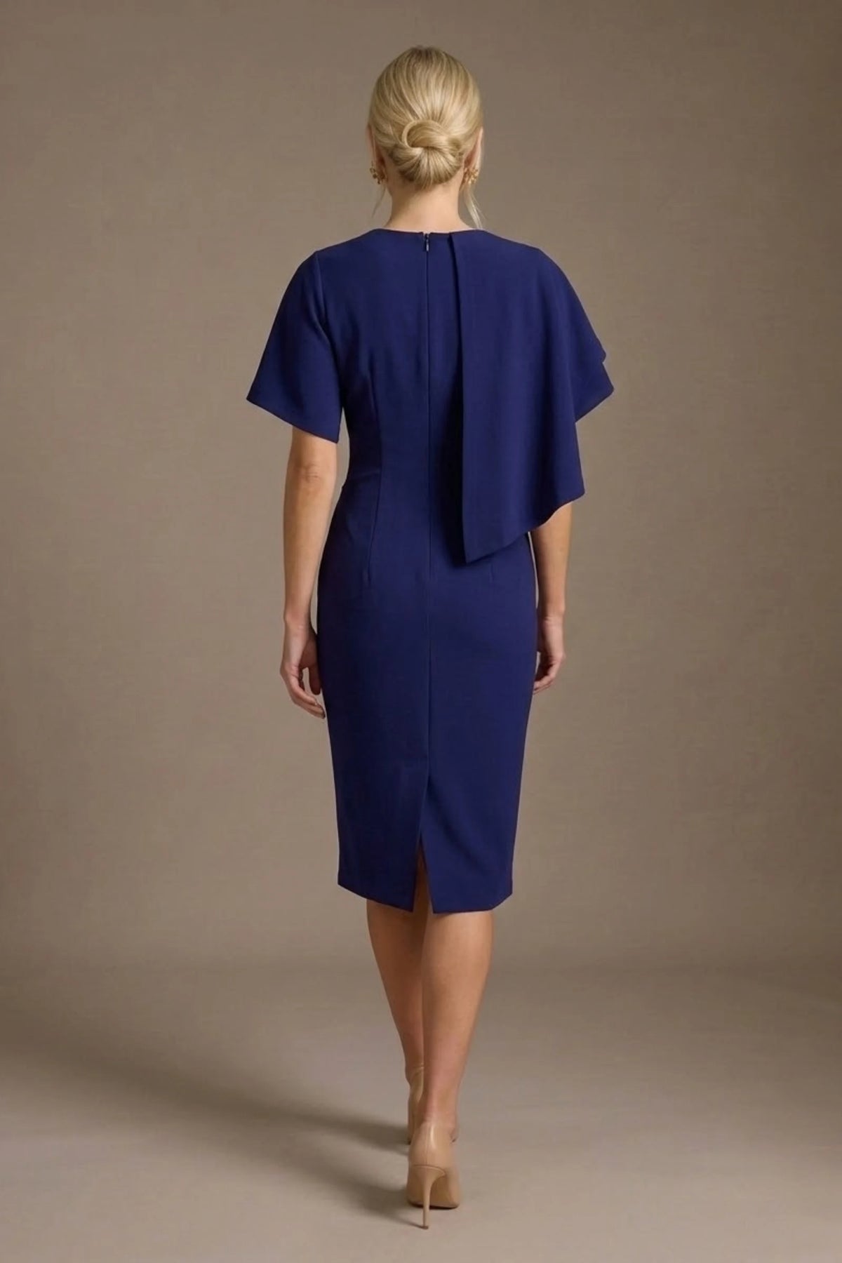 Cypress Asymmetric Cape Detail Pencil Dress – Diva Catwalk, image 14