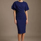 Cypress Asymmetric Cape Detail Pencil Dress