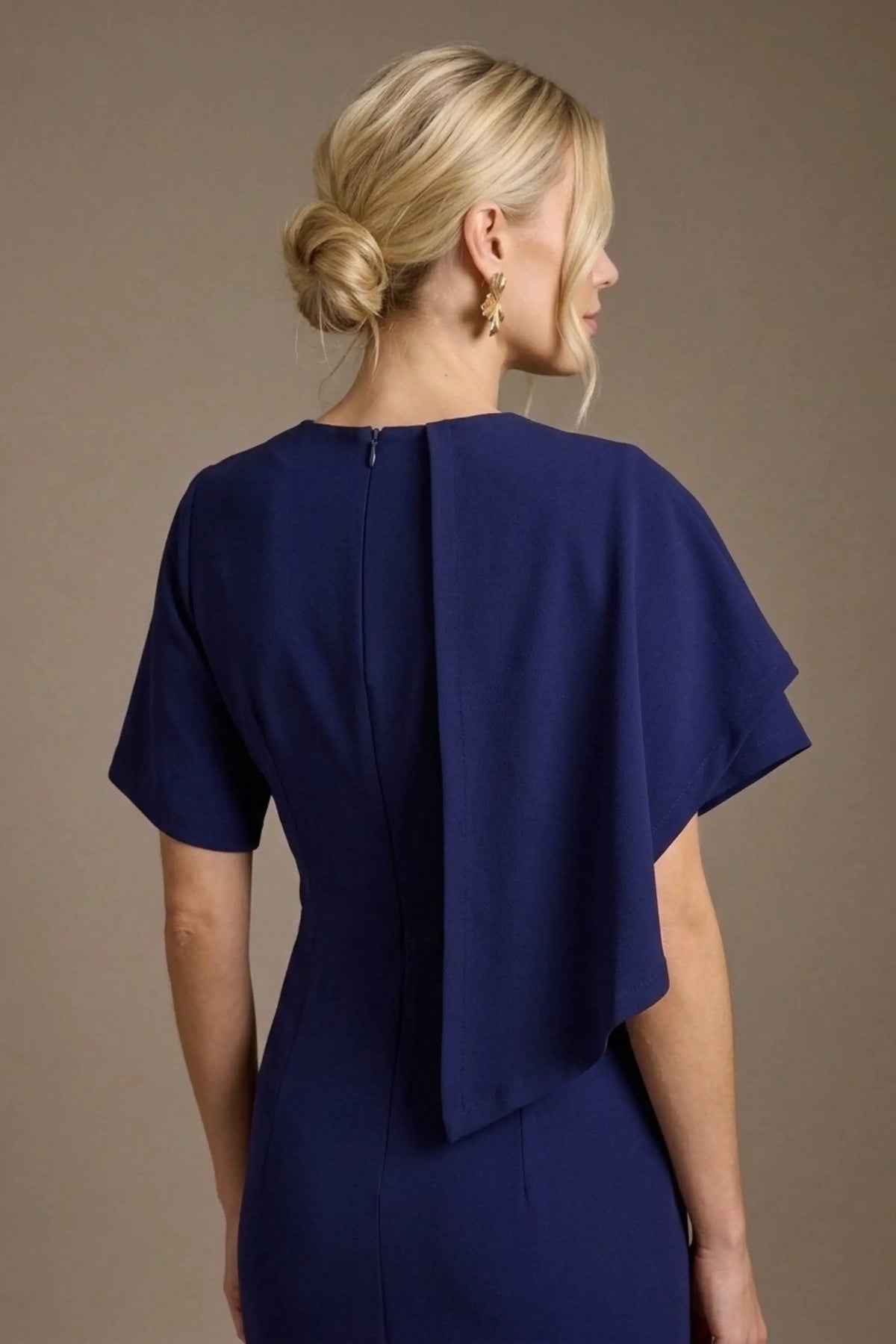 Cypress Asymmetric Cape Detail Pencil Dress – Diva Catwalk, image 16