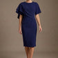 Cypress Asymmetric Cape Detail Pencil Dress