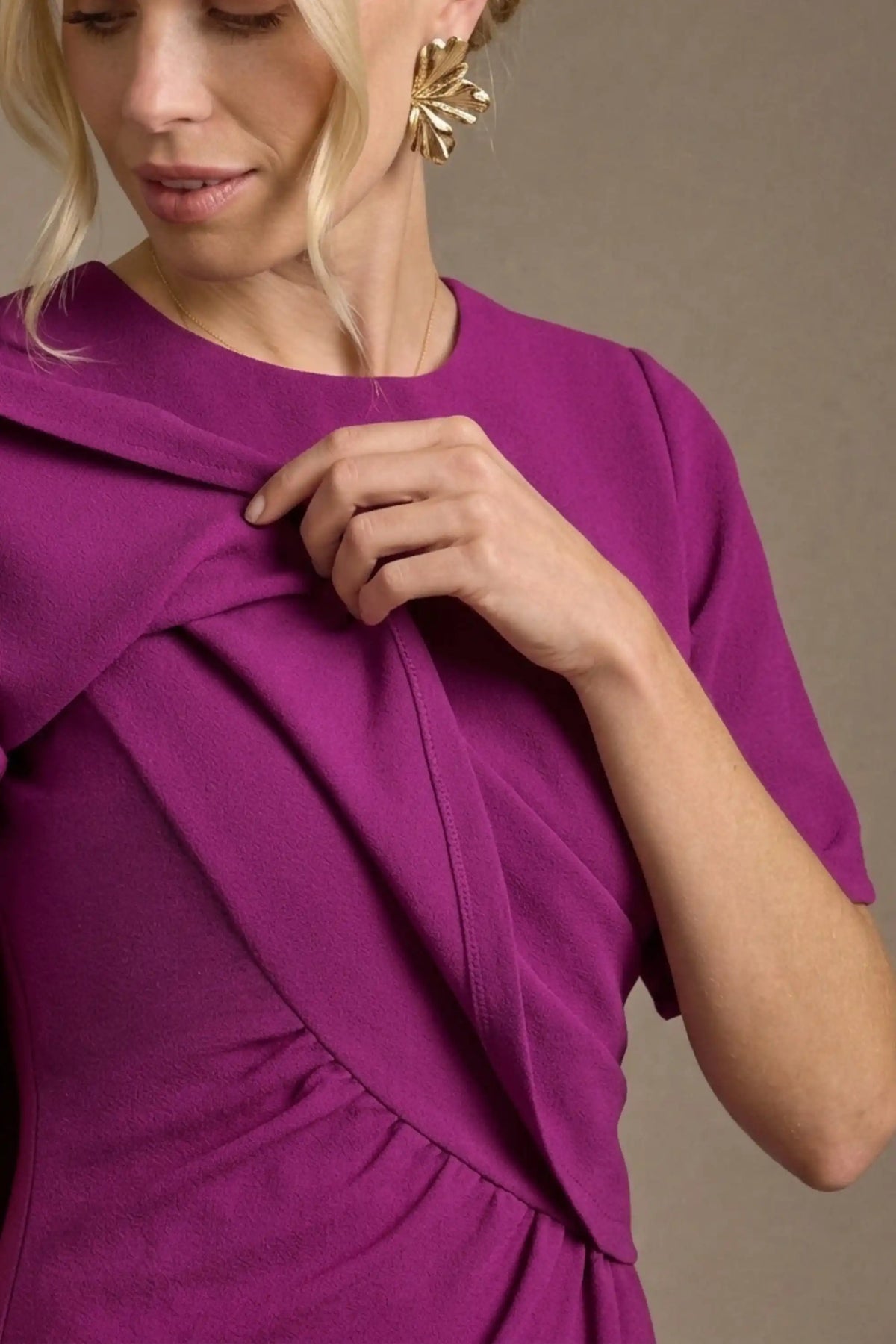 Cypress Asymmetric Cape Detail Pencil Dress – Diva Catwalk, image 19
