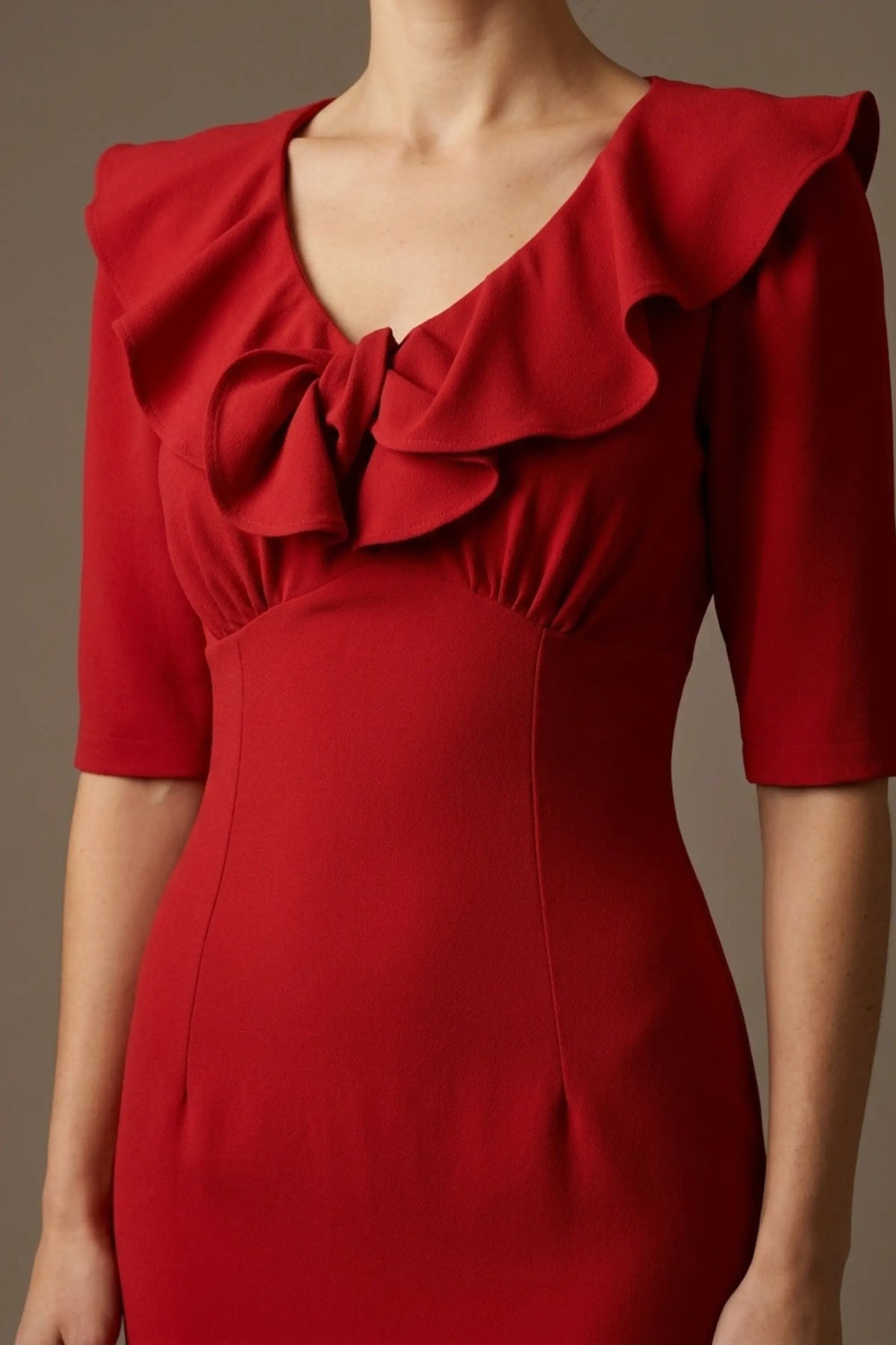 Caister Statement Frill Tie Pencil Dress – Diva Catwalk, image 12