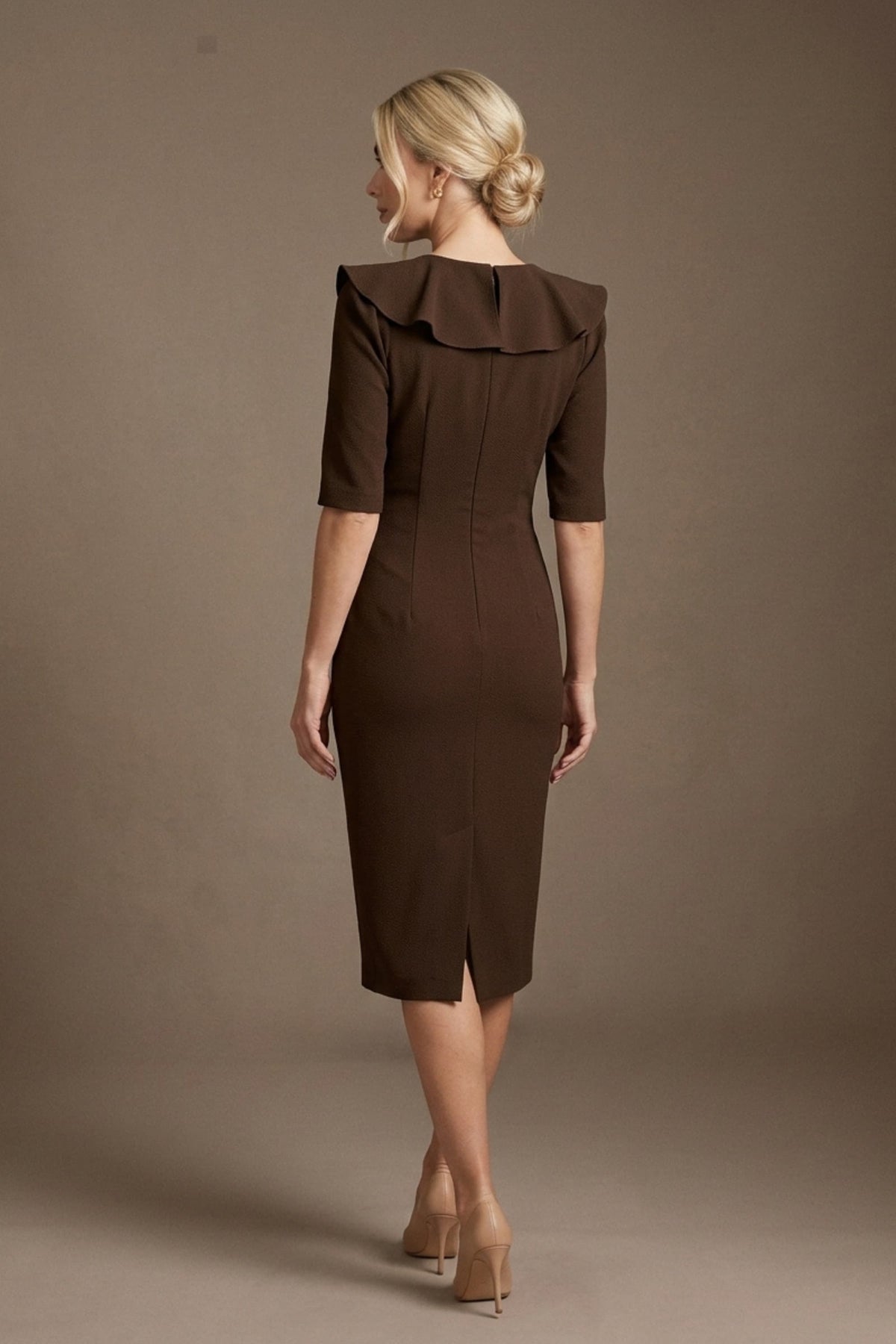 Caister Statement Frill Tie Pencil Dress