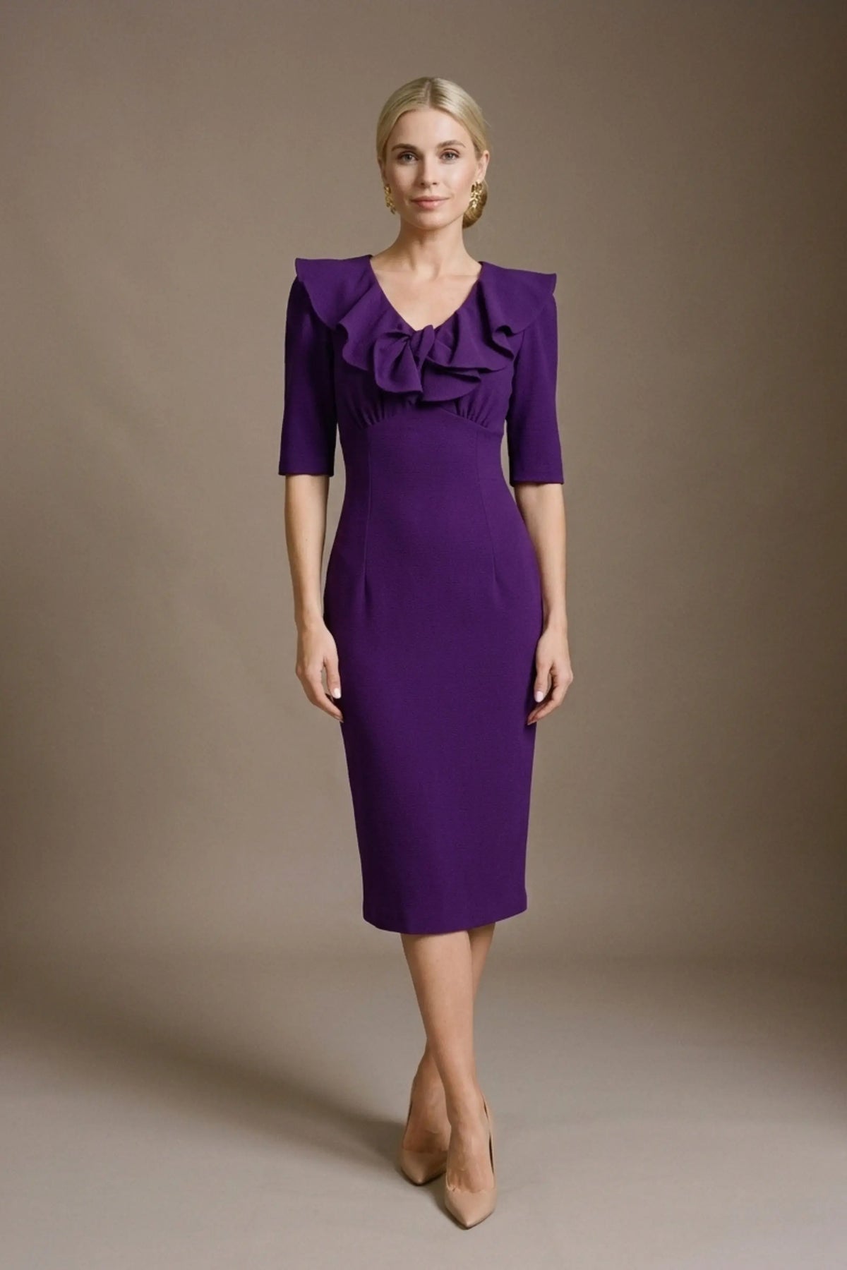 Caister Statement Frill Tie Pencil Dress – Diva Catwalk, image 14