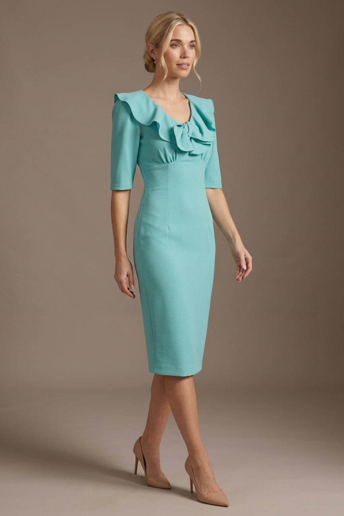 Caister Statement Frill Tie Pencil Dress – Diva Catwalk, image 21