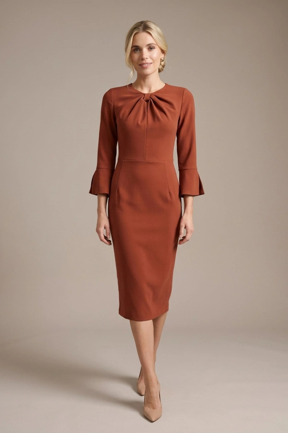 Muirfield Gathered Keyhole Pencil Dress – Diva Catwalk, image 10