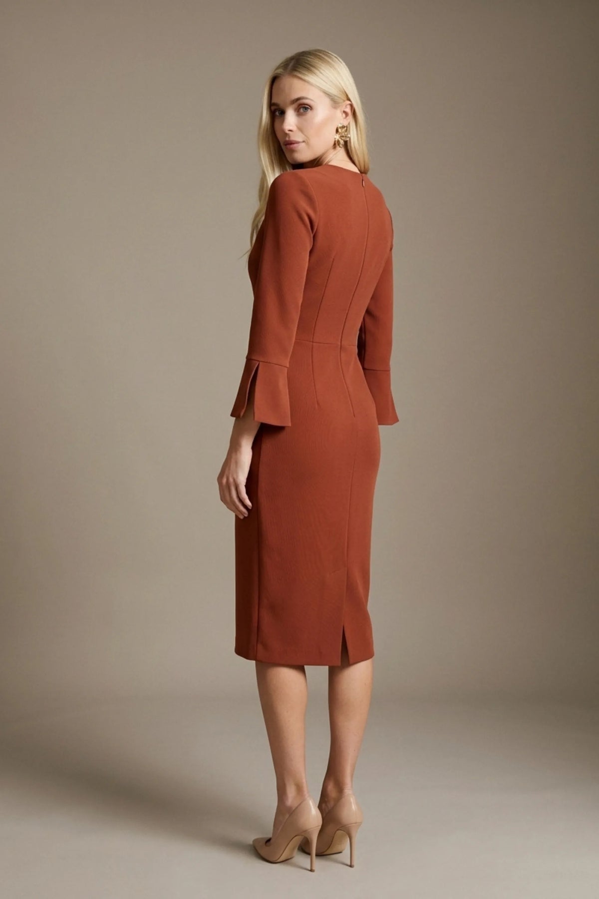 Muirfield Gathered Keyhole Pencil Dress – Diva Catwalk, image 2