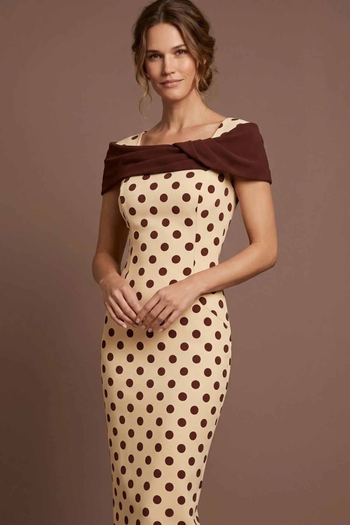 Norfolk Contrast Spot Shawl Dress – Diva Catwalk, image 9