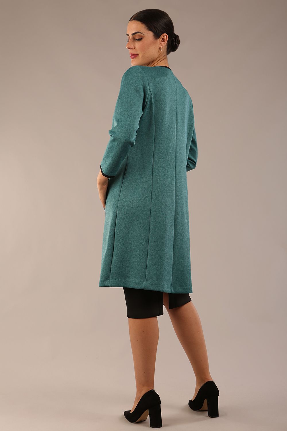 Alverstone Coat in Melange Teal & Black – Diva Catwalk, image 8