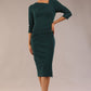 Amity Asymmetric Neckline Pleated Dress 