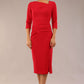 Amity Asymmetric Neckline Pleated Dress 