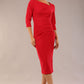 Amity Asymmetric Neckline Pleated Dress 
