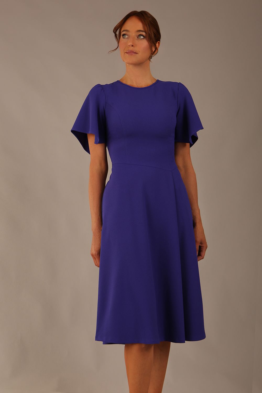 Anders Petal Sleeve A-Line Dress in Spectrum Indigo – Diva Catwalk, image 4