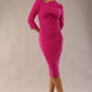 Asymetric 3/4 Sleeves Pencil Dress 