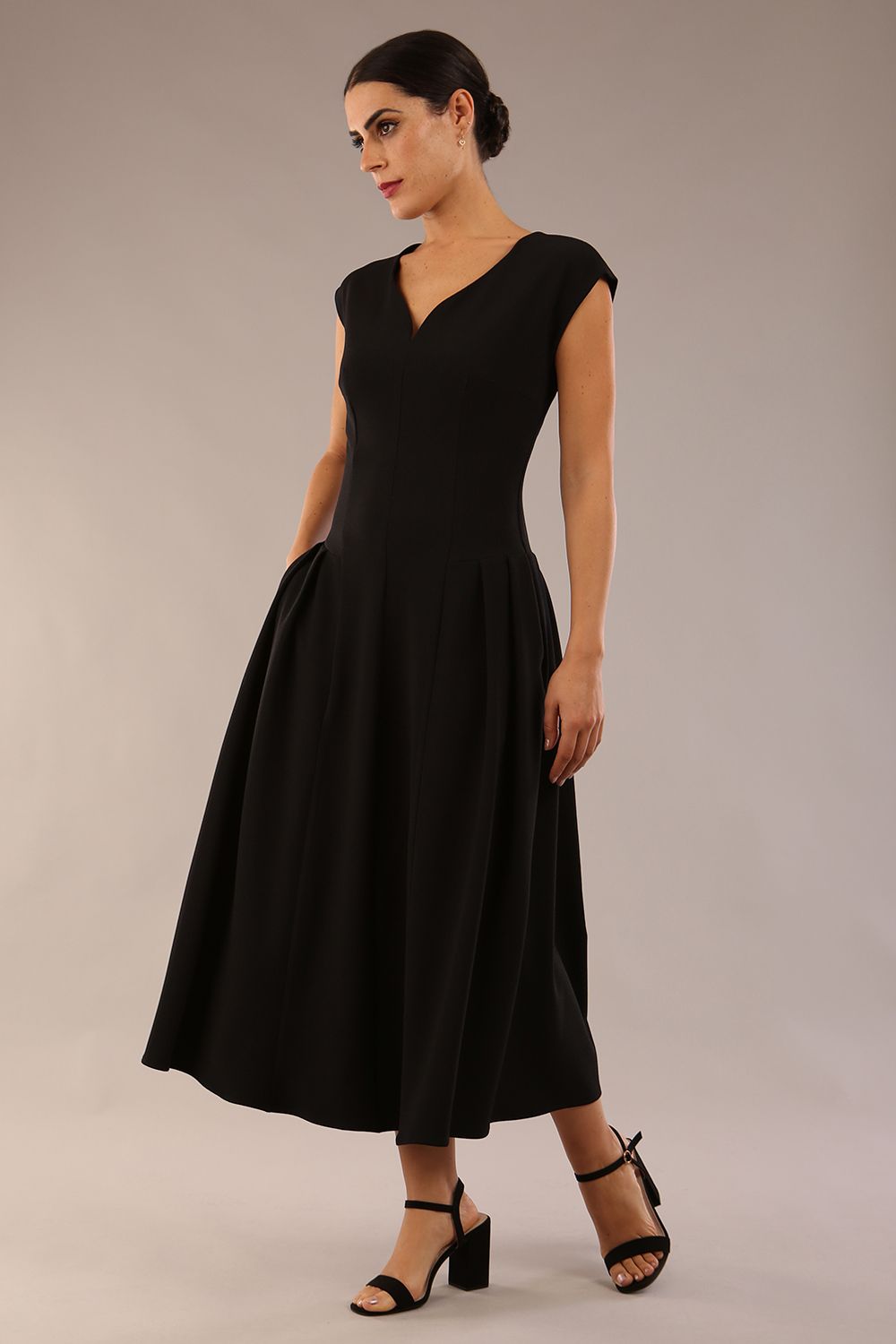 Audrey A-line Midi Dress With Pockets – Diva Catwalk, image 12