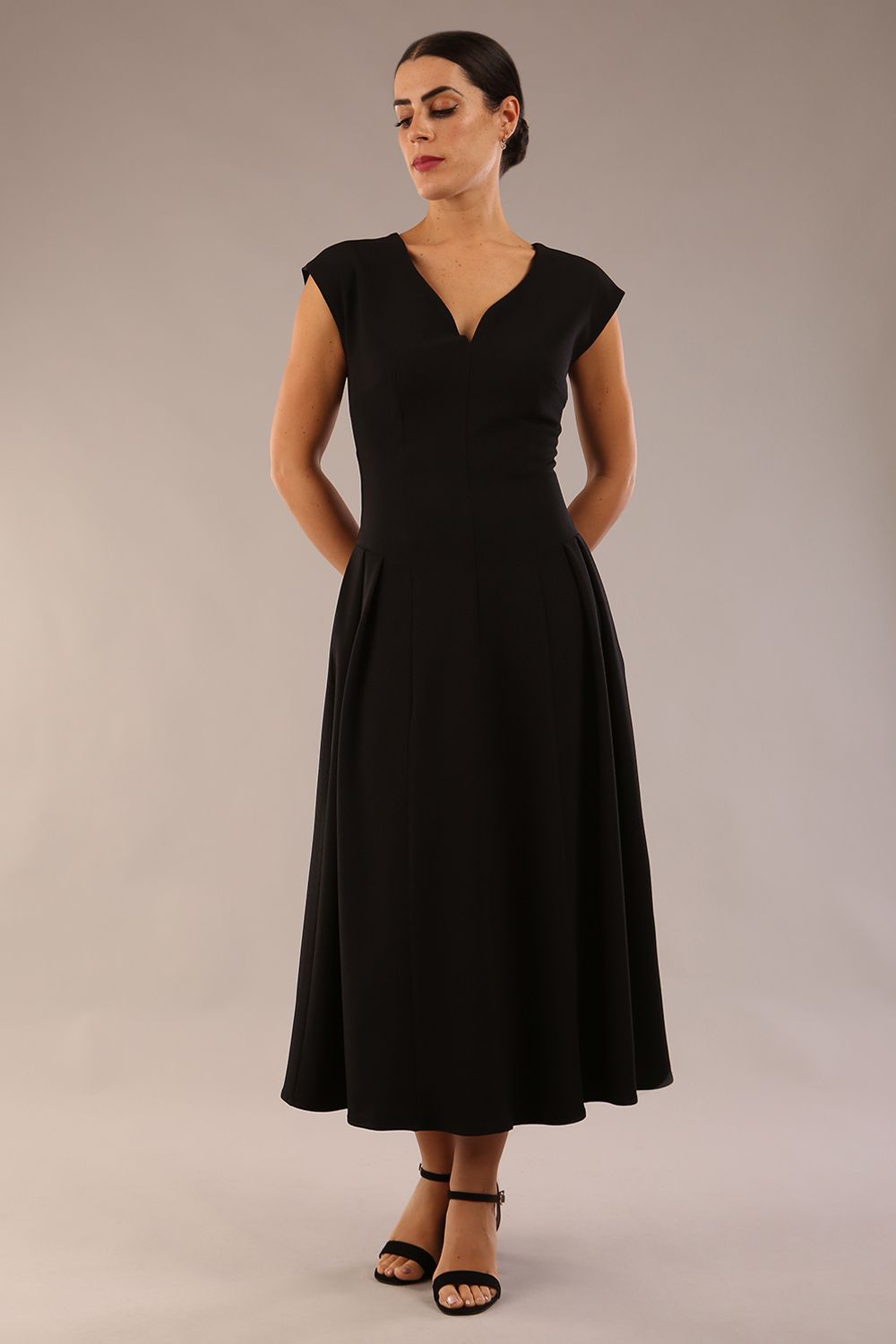 Audrey A-line Midi Dress With Pockets – Diva Catwalk, image 15