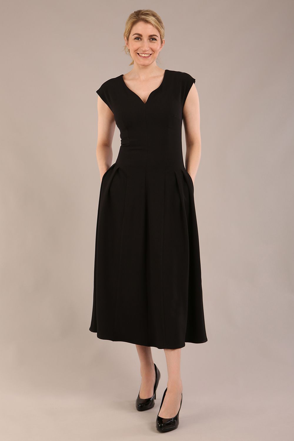 Audrey A-line Midi Dress With Pockets – Diva Catwalk, image 13