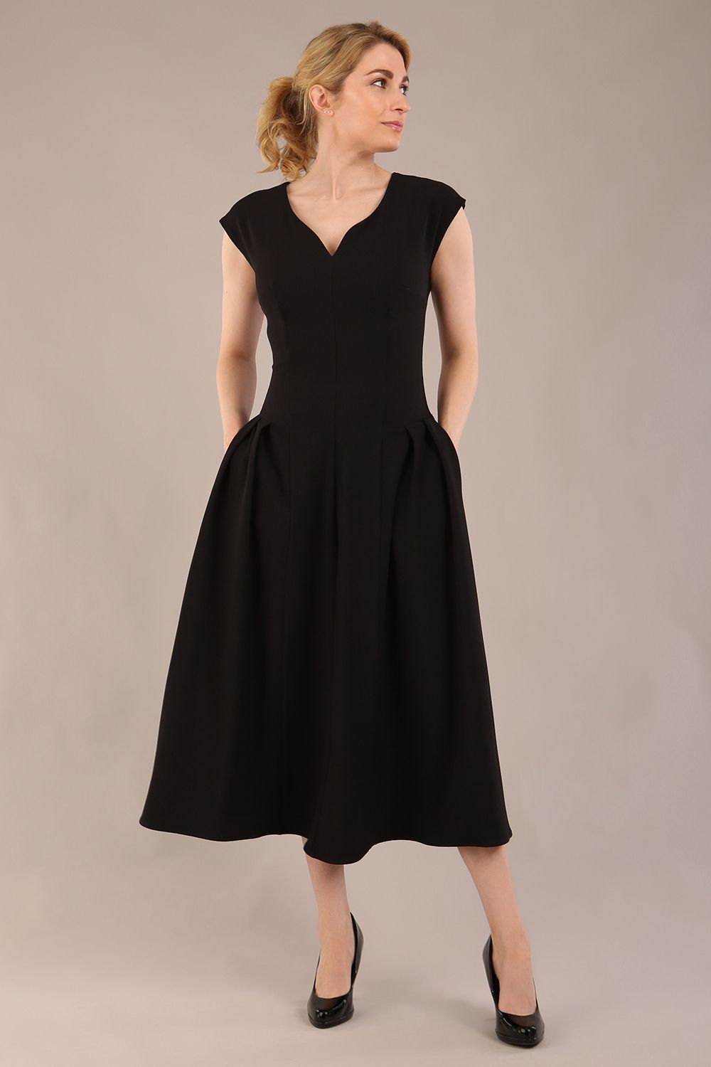 Audrey A-line Midi Dress With Pockets – Diva Catwalk, image 9