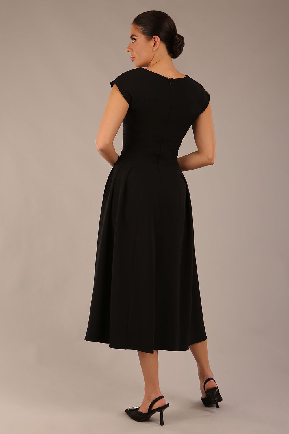 Audrey A-line Midi Dress With Pockets – Diva Catwalk, image 4