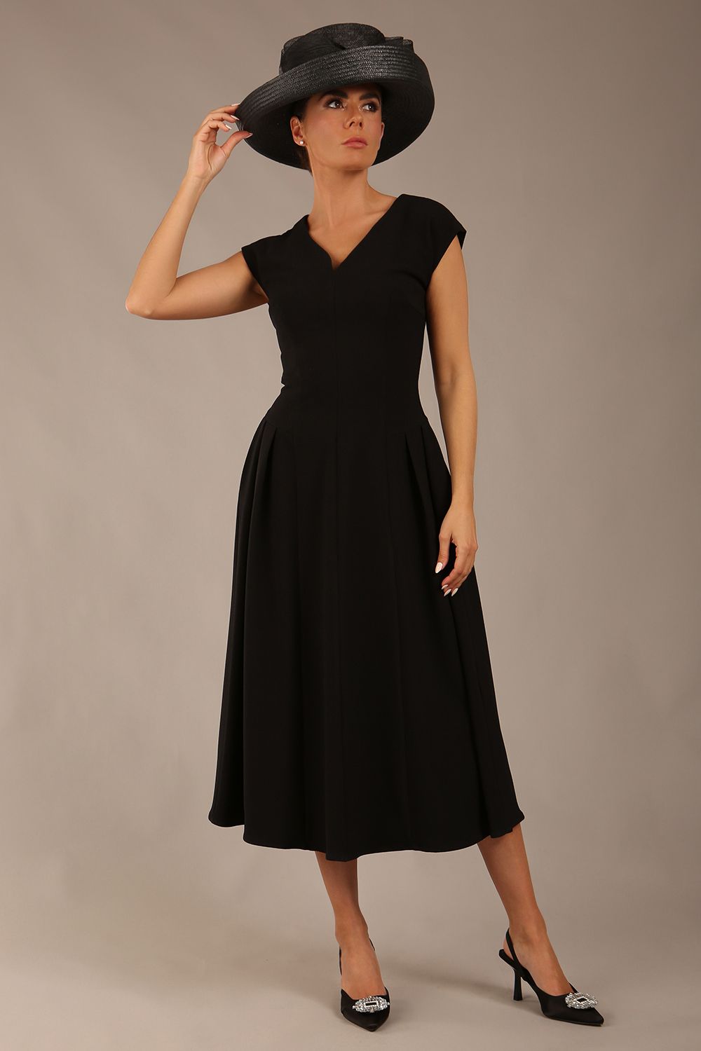 Audrey A-line Midi Dress With Pockets – Diva Catwalk, image 6