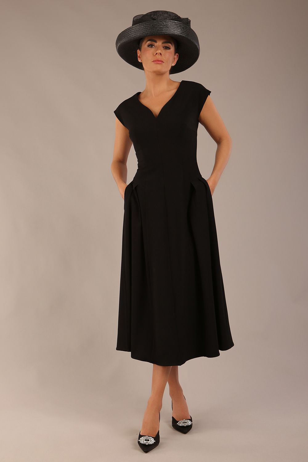 Audrey A-line Midi Dress With Pockets – Diva Catwalk, image 5