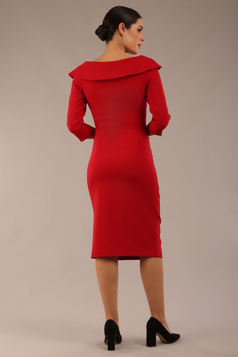 Bentley 3/4 Sleeve Knee Length Pencil Dress – Diva Catwalk, image 6