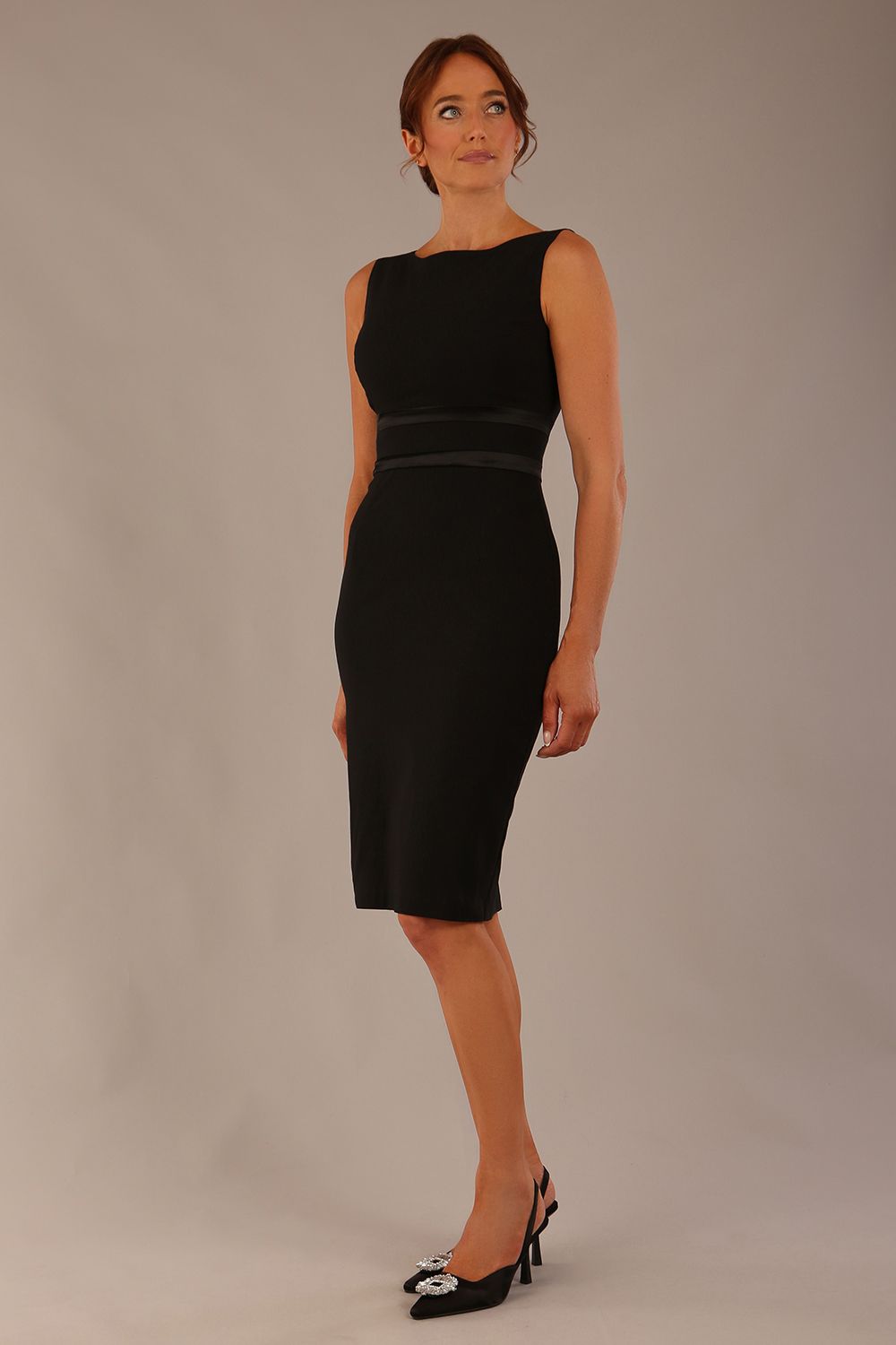 Bijou Sleeveless Bodycon Pencil Dress with Satin Detail – Diva Catwalk, image 9