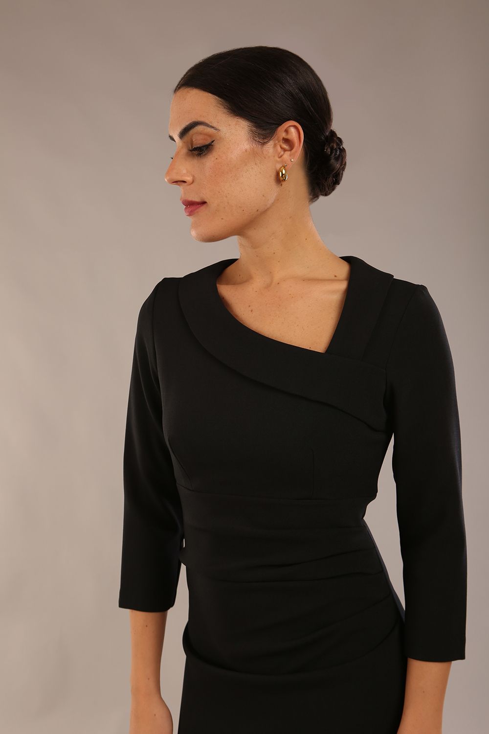 Bouvier Sleeved Pencil Dress in Black – Diva Catwalk, image 7