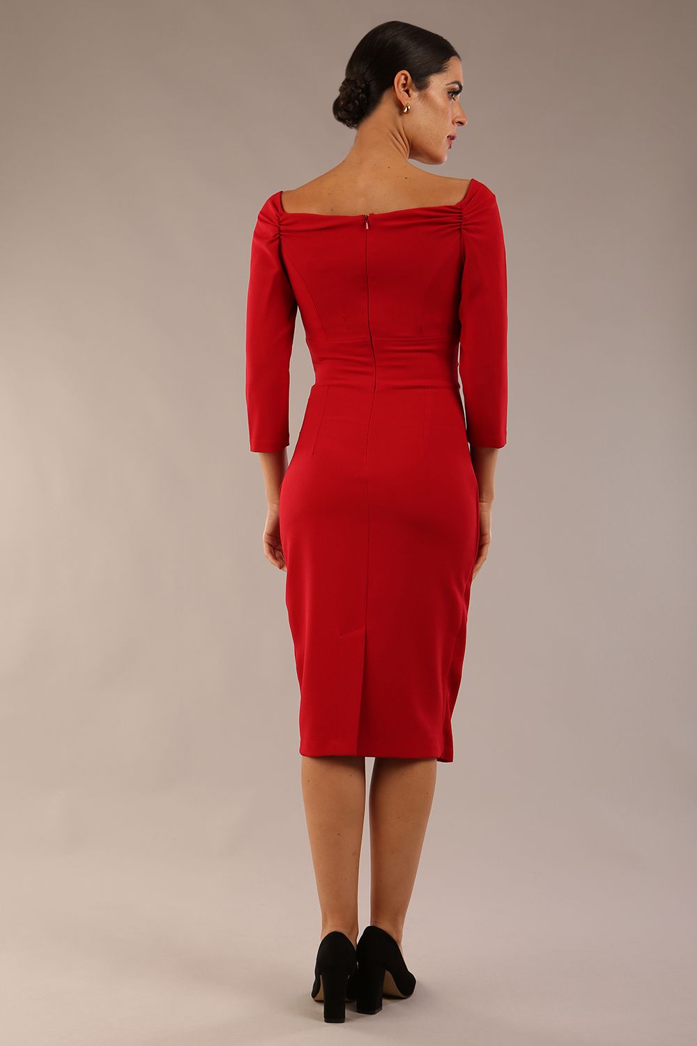 Breton Off Shoulder Pencil Dress 