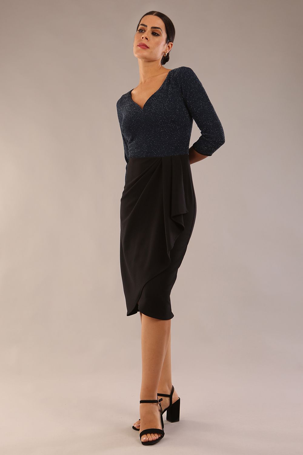 Brianna Contrast Sparkle Pencil Dress – Diva Catwalk, image 3