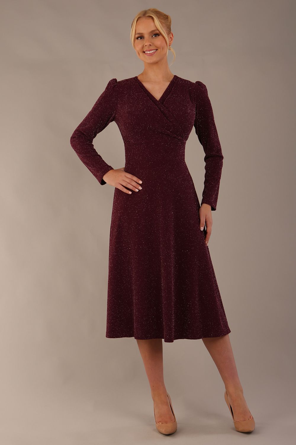 Calvert Sparkle Wrap V-Neck Dress – Diva Catwalk, image 3