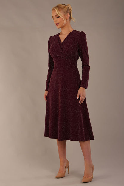 Calvert Sparkle Wrap V-Neck Dress 