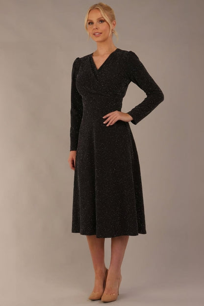 Calvert Sparkle Wrap V-Neck Dress 