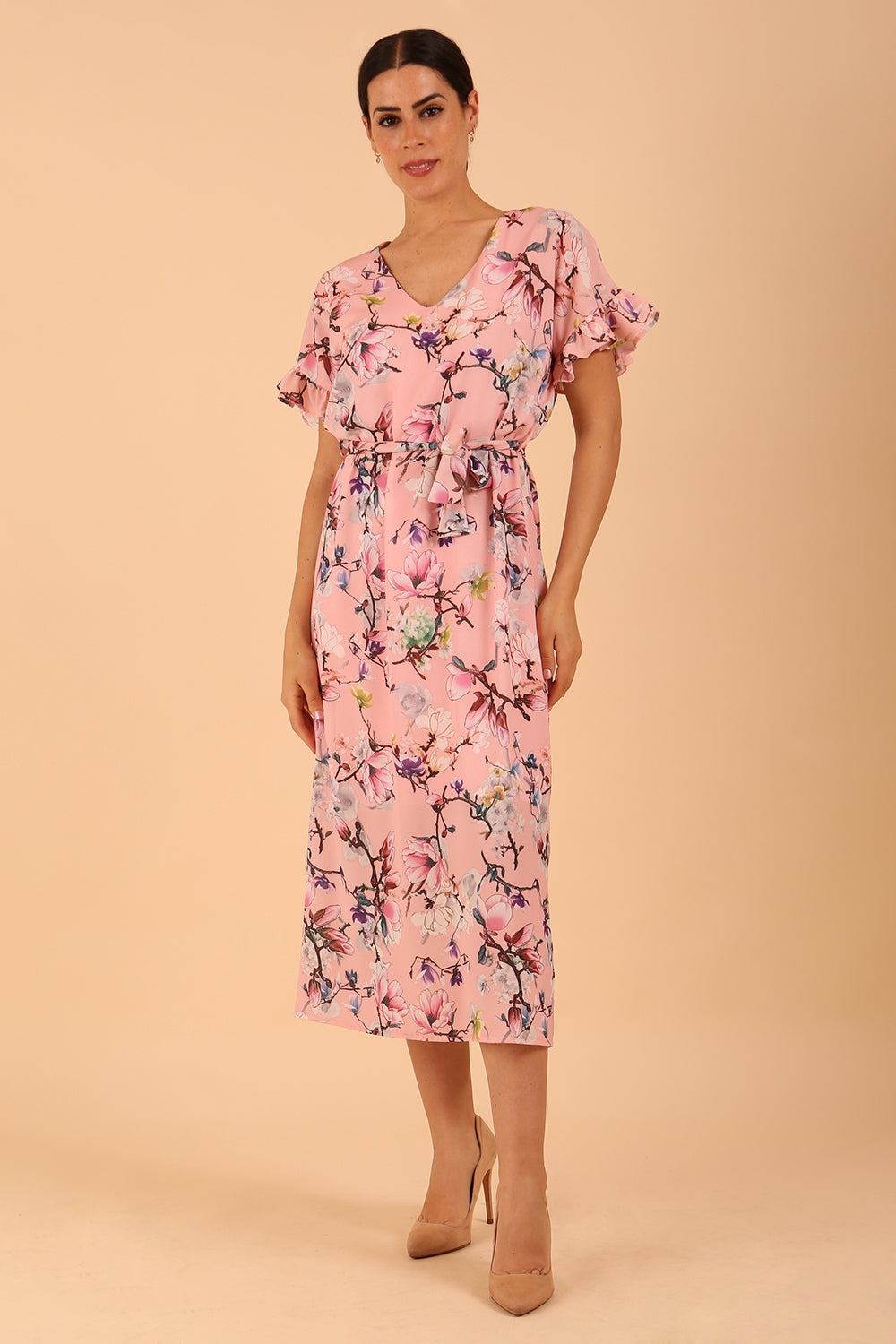 Carella Midi Navy Print Dress – Diva Catwalk, image 4