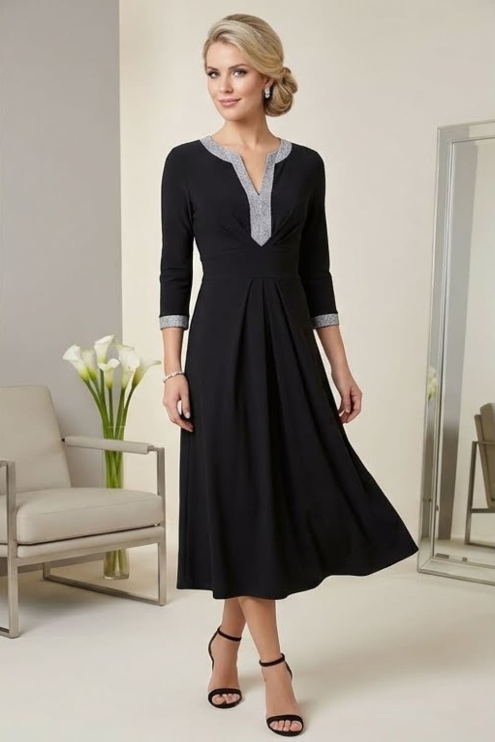 Carolyn A-line Midi Length Dress – Diva Catwalk, image 2