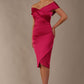 Casa Blanca Off Shoulder Satin Dress 