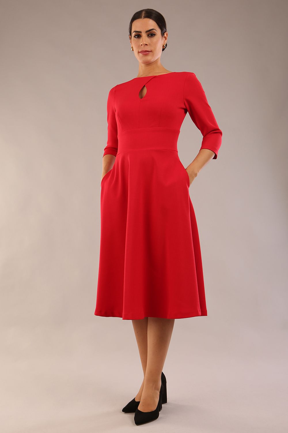 Casares Three Quarter Sleeve A-line Dress – Diva Catwalk, image 14