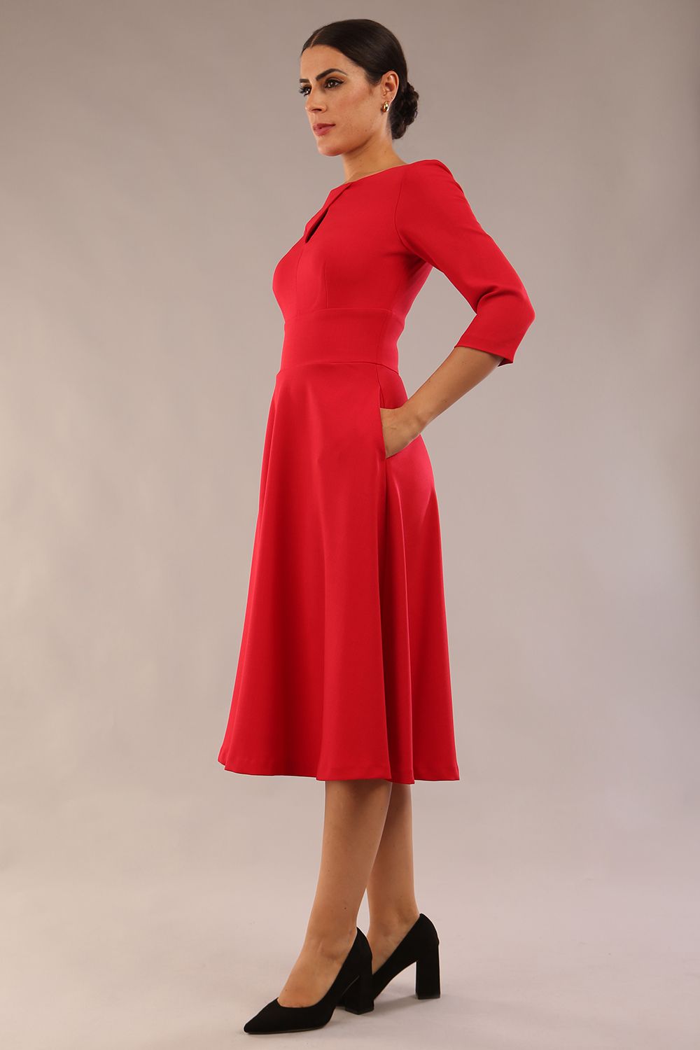 Casares Three Quarter Sleeve A-line Dress – Diva Catwalk, image 15