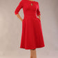 Casares Three Quarter Sleeve A-line Dress 
