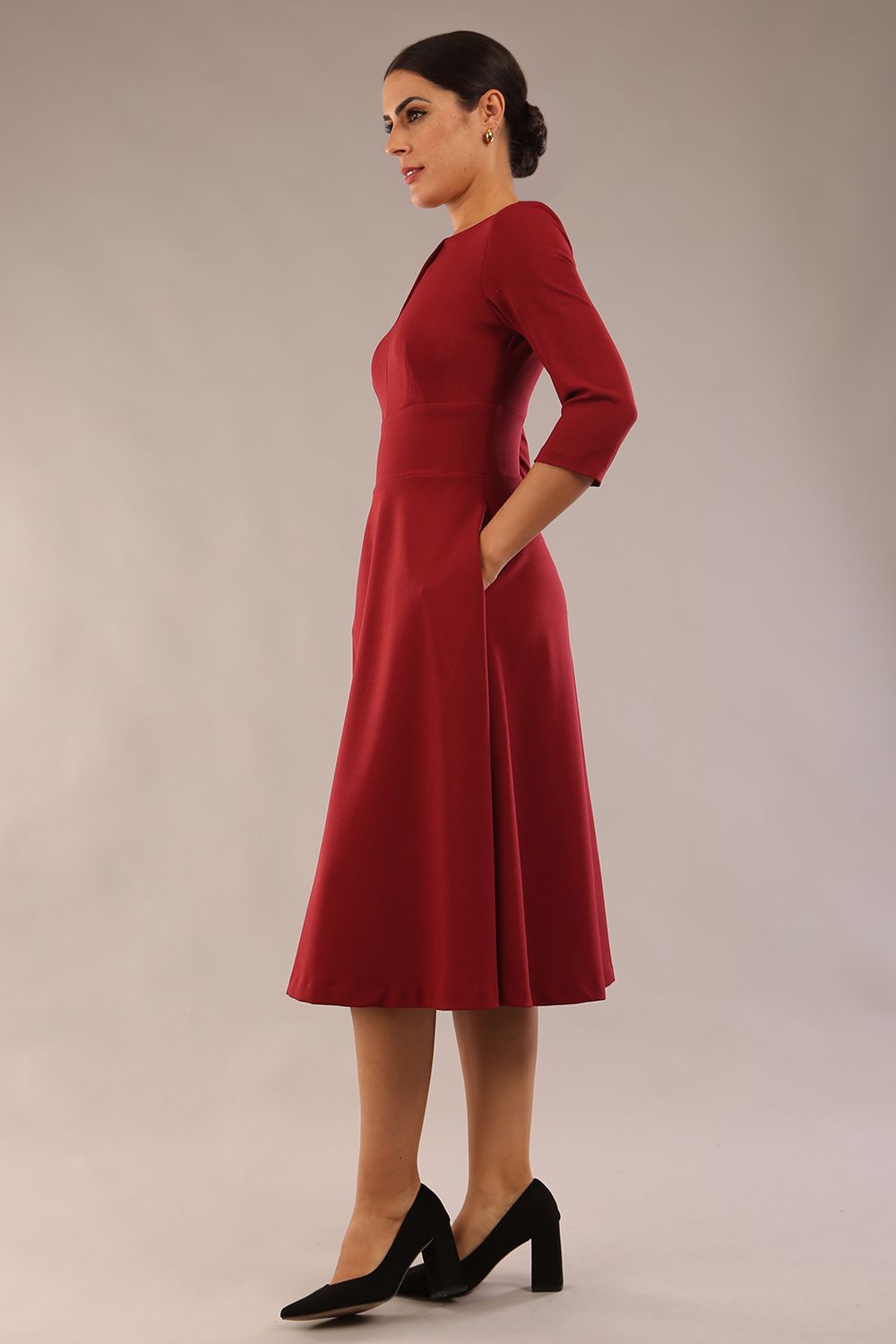 Casares Three Quarter Sleeve A-line Dress – Diva Catwalk, image 8