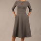 Casares Three Quarter Sleeve A-line Dress 