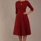 Casares Three Quarter Sleeve A-line Dress 