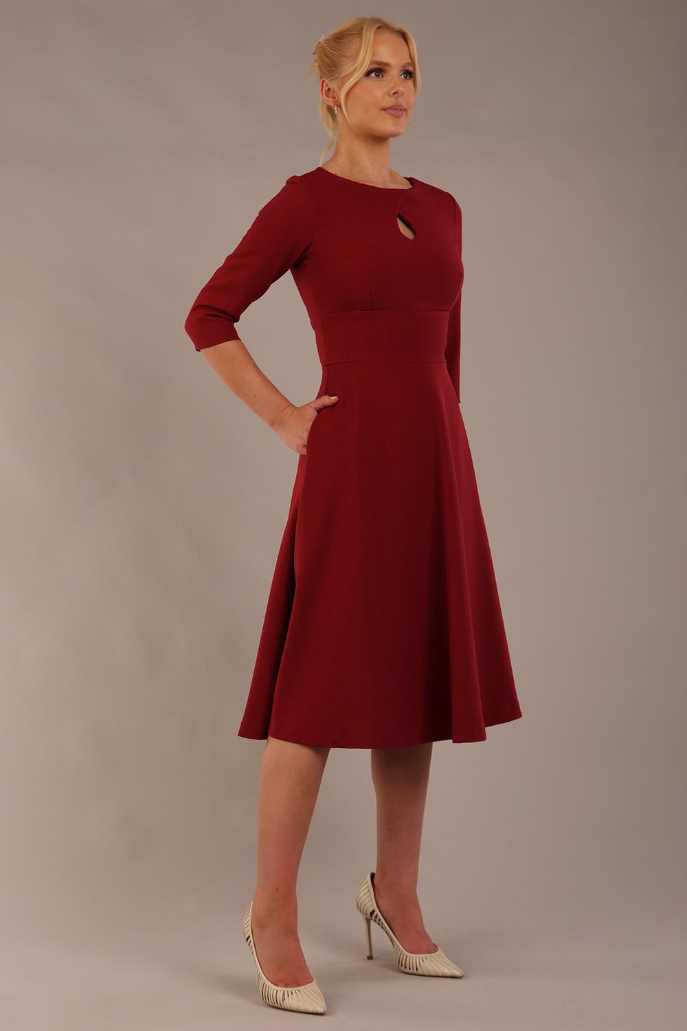 Casares Three Quarter Sleeve A-line Dress – Diva Catwalk, image 4