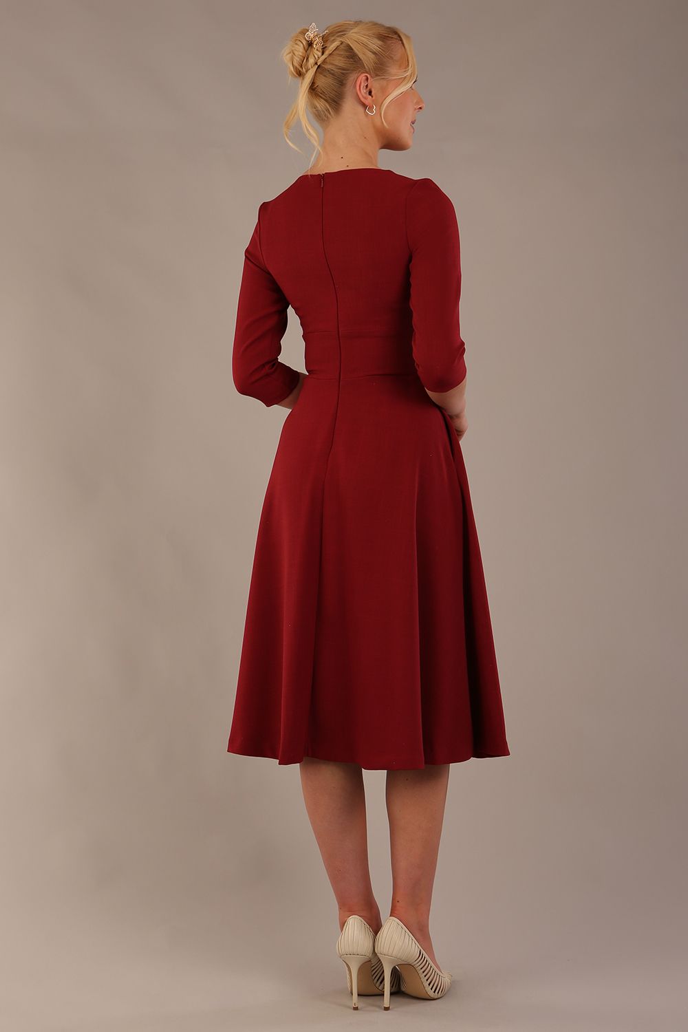 Casares Three Quarter Sleeve A-line Dress 