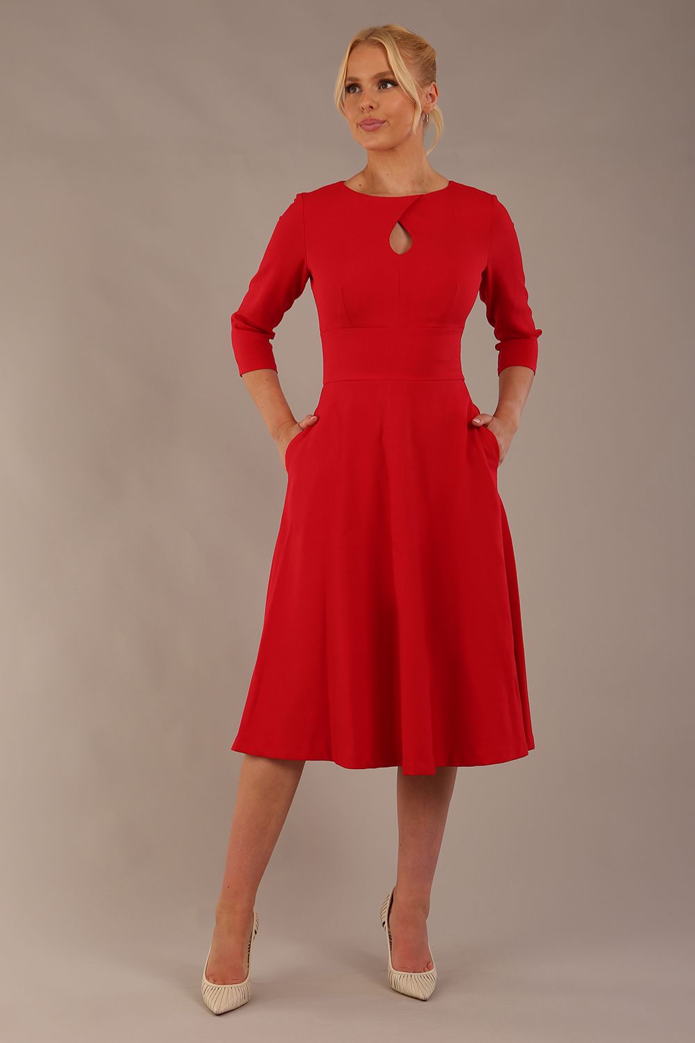 Casares Three Quarter Sleeve A-line Dress – Diva Catwalk, image 10