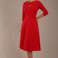Casares Three Quarter Sleeve A-line Dress 