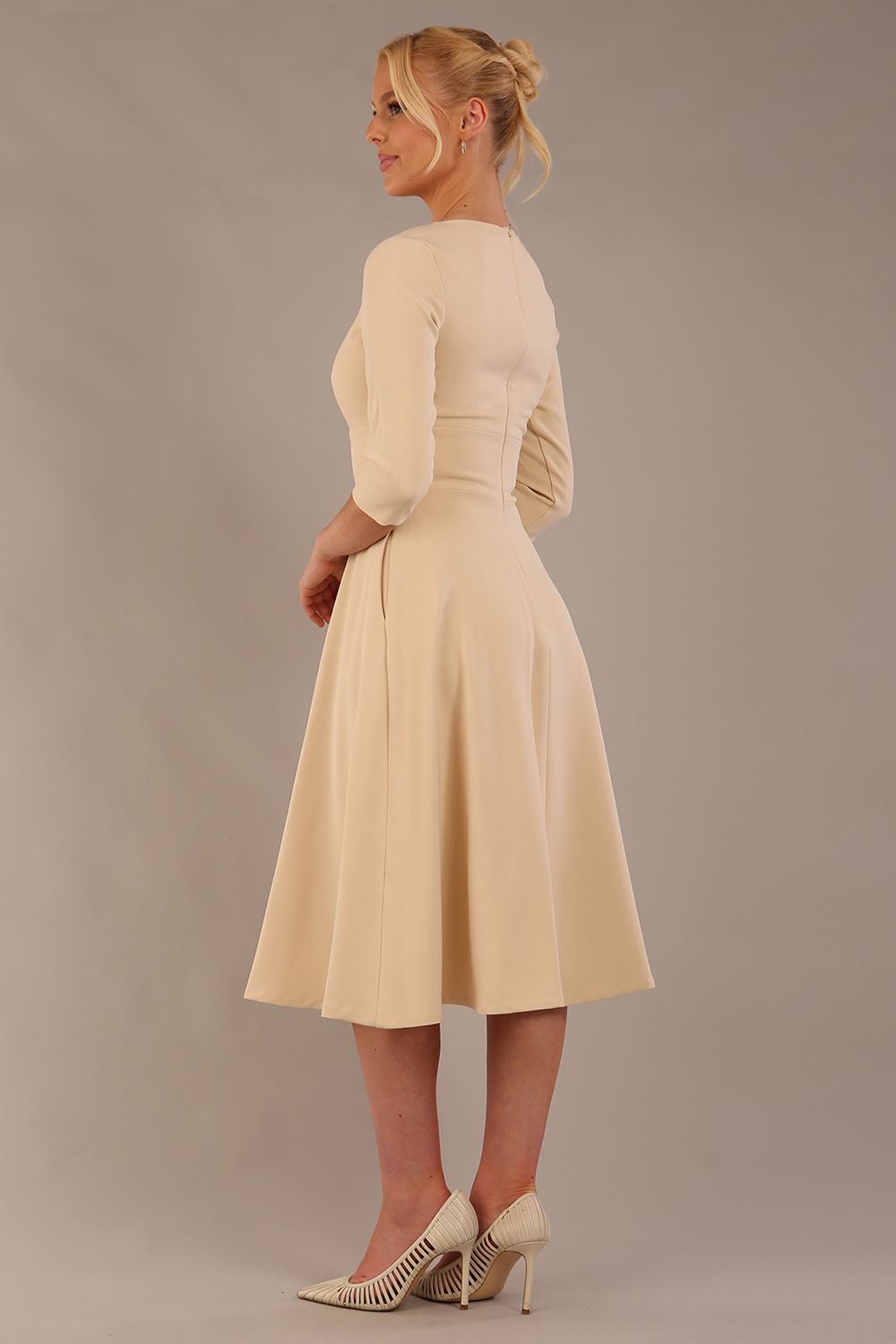 Casares Three Quarter Sleeve A-line Dress 