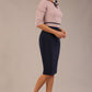 Cherie Sleeved Contrast Bow Neck Pencil Dress 