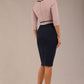 Cherie Sleeved Contrast Bow Neck Pencil Dress 