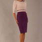 Cherie Sleeved Contrast Bow Neck Pencil Dress 